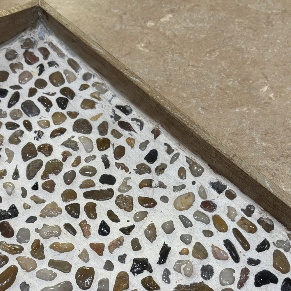 Natural Stone and Wood Tray - Homemade by me